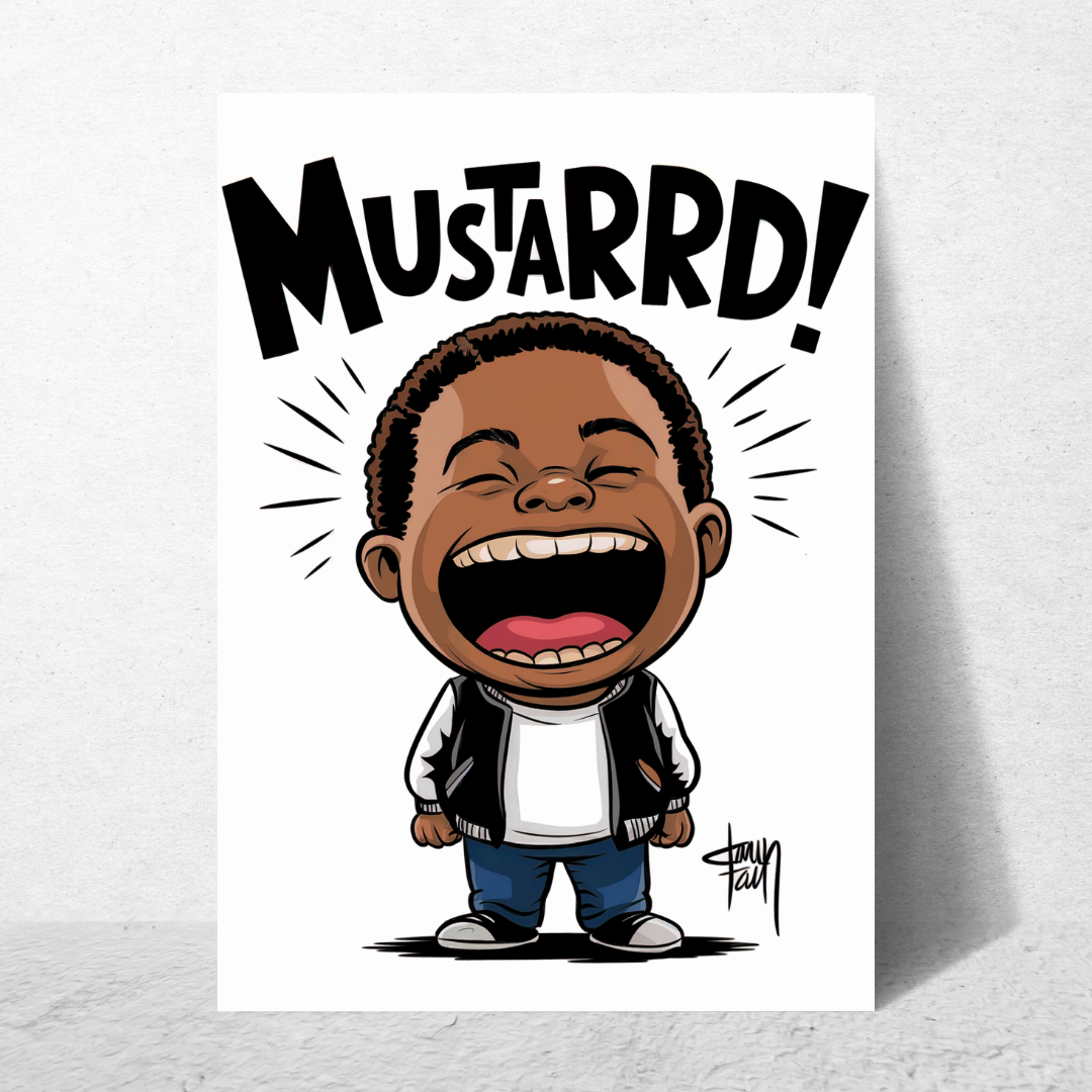 Cartoon Mustarrd - Greeting Card