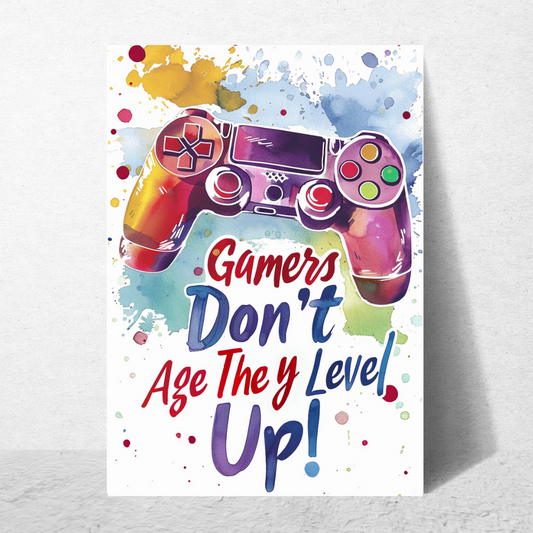 Gamer Level UP - Birthday Card