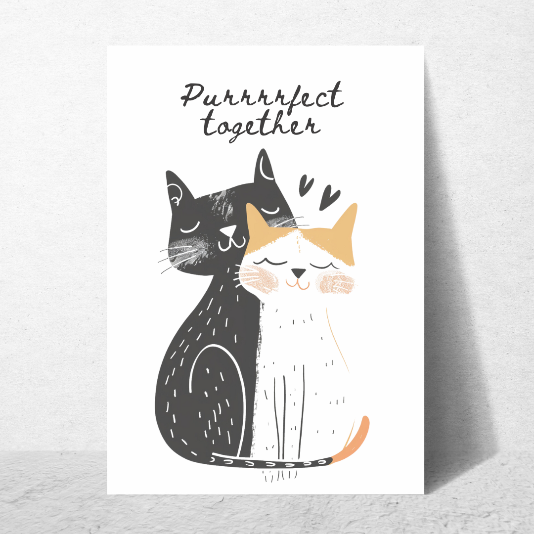Purrrrfect Together - Greeting Card