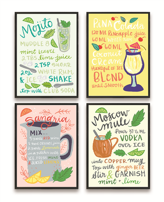 Cocktail Art Print Set