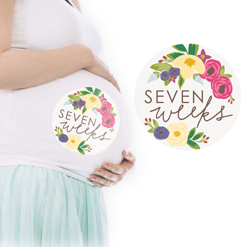 Floral Pregnancy Stickers